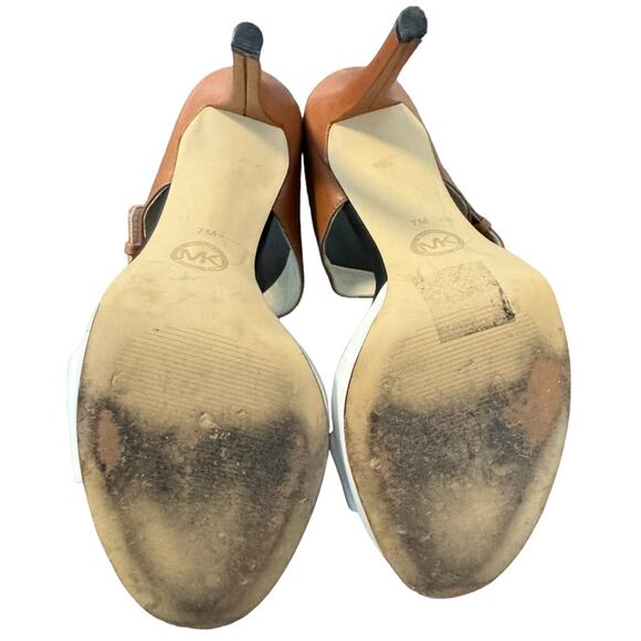 Michael Kors Beverly Buckled Color Block Stiletto Heel Sandals - Picture 8 of 11